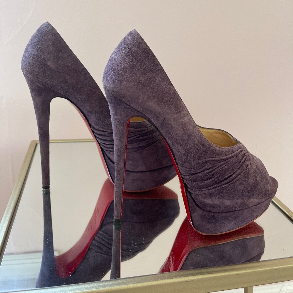 Christian Louboutin Purple Suede Heels